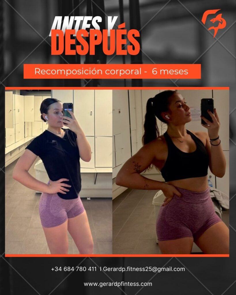 Antes y después: recomposición corporal en 6 meses